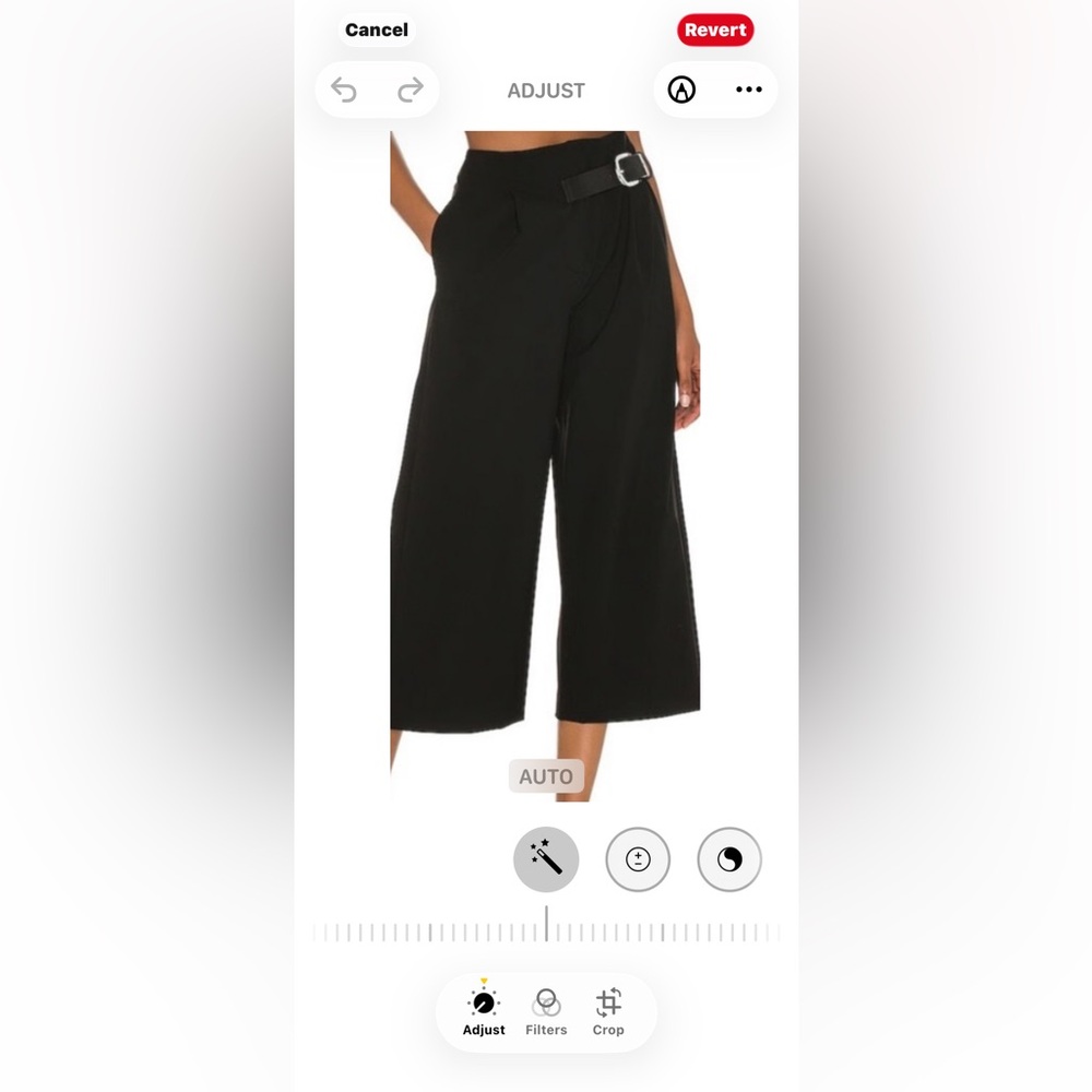 Alice + Olivia Adelina Black Wide Leg Cropped Pant Leather Tab Size 8 nwts